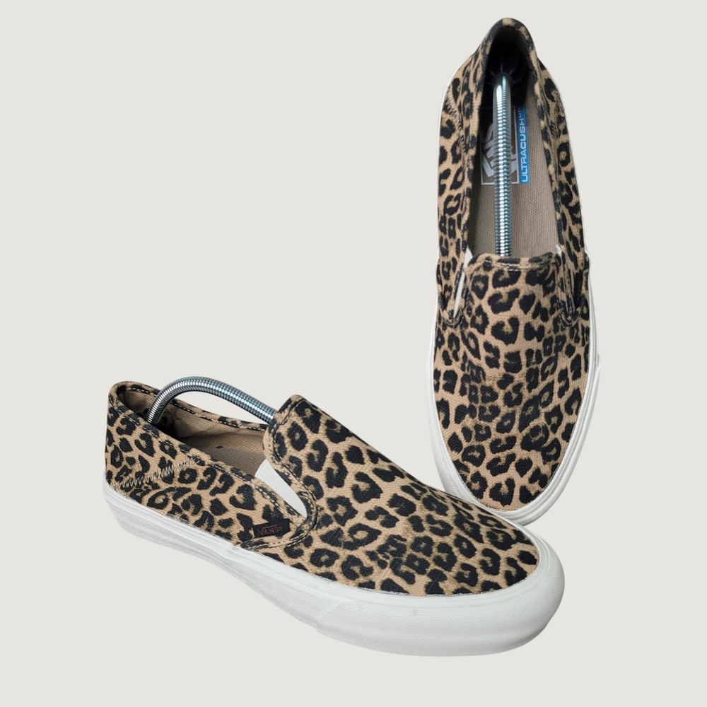 Vans Slip-On SF Leopard Animal Print Sneakers Mens 10.5 Womens 12 721278